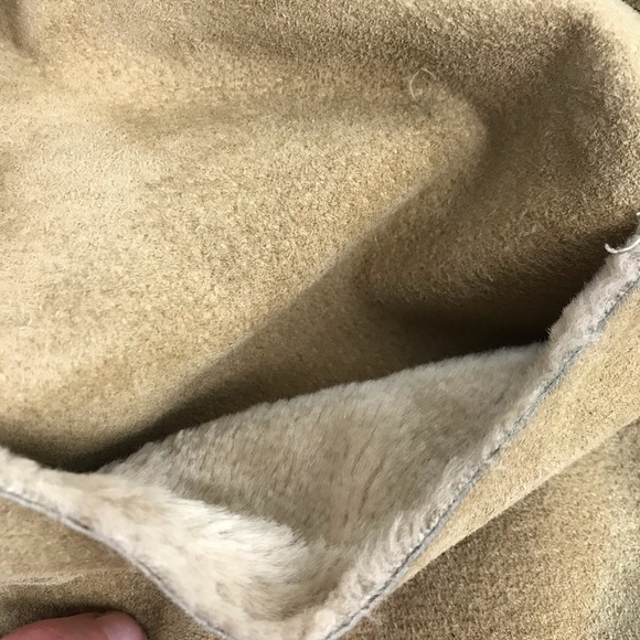 Vintage Trendy Winlit Tan Suede Faux Fur Lined Jacket Size Medium - Picture 14 of 16